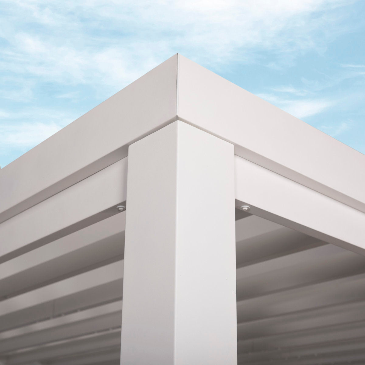 Backyard Discovery Windham 14' x 10' Modern Galvanized Steel Outdoor Patio Pergola Kit with Shade Sail Canopy and PowerPort